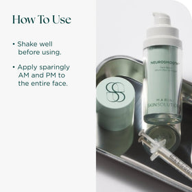 Marini SkinSolutions NeuroSmooth packaging with safety labels conveying transparency