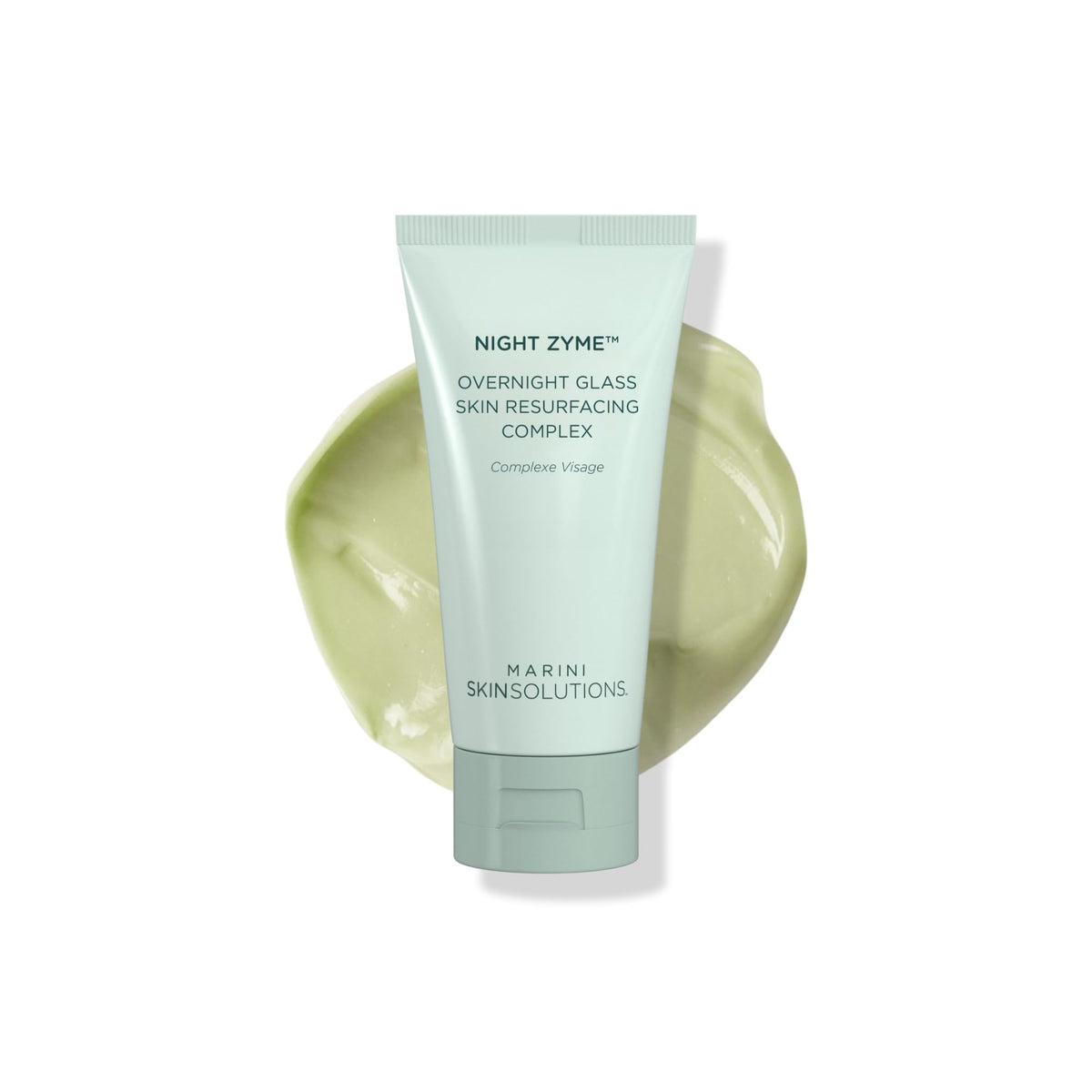 Marini SkinSolutions Night Zyme bottle closeup for nighttime resurfacing support