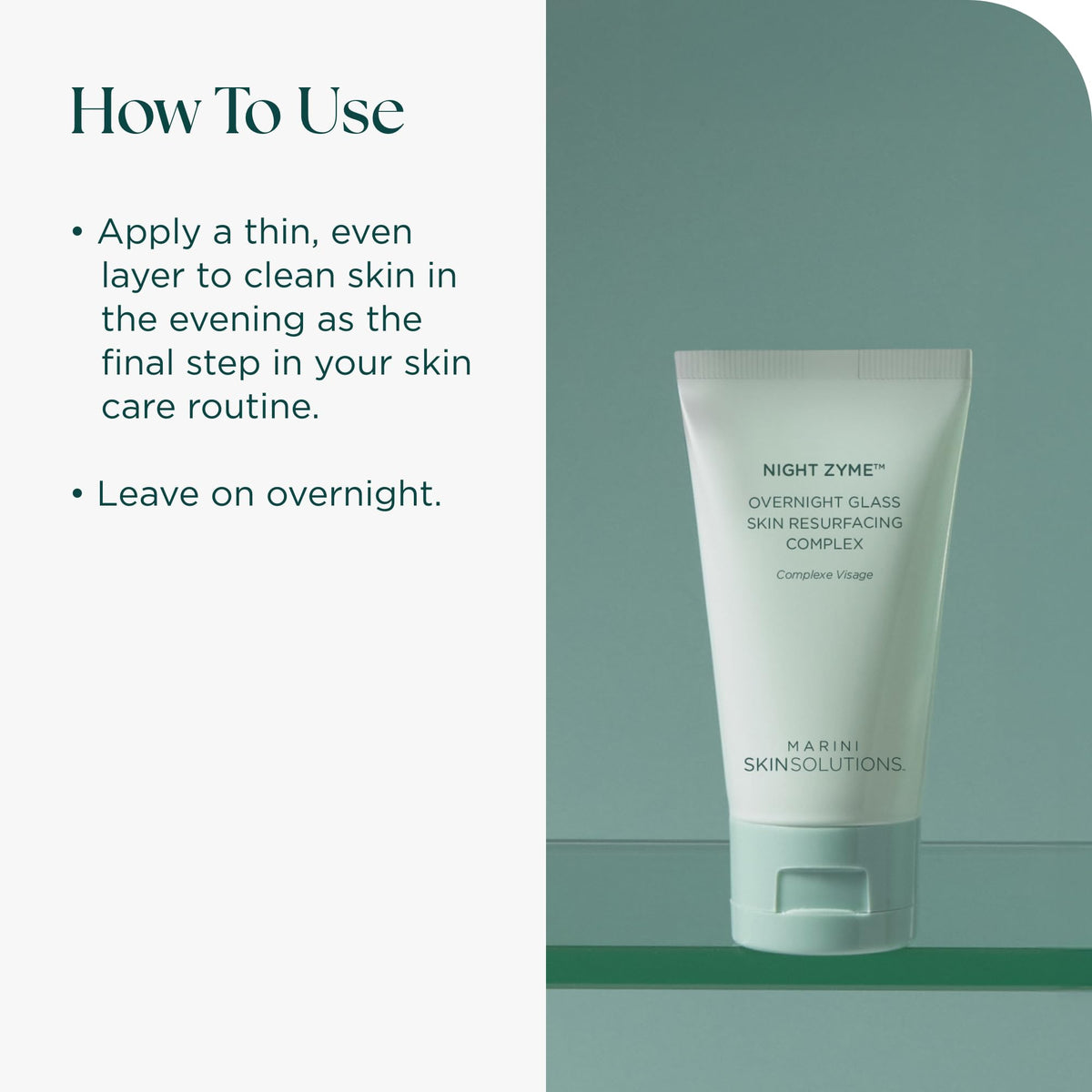 Smooth Night Zyme texture on skin ready for overnight glow