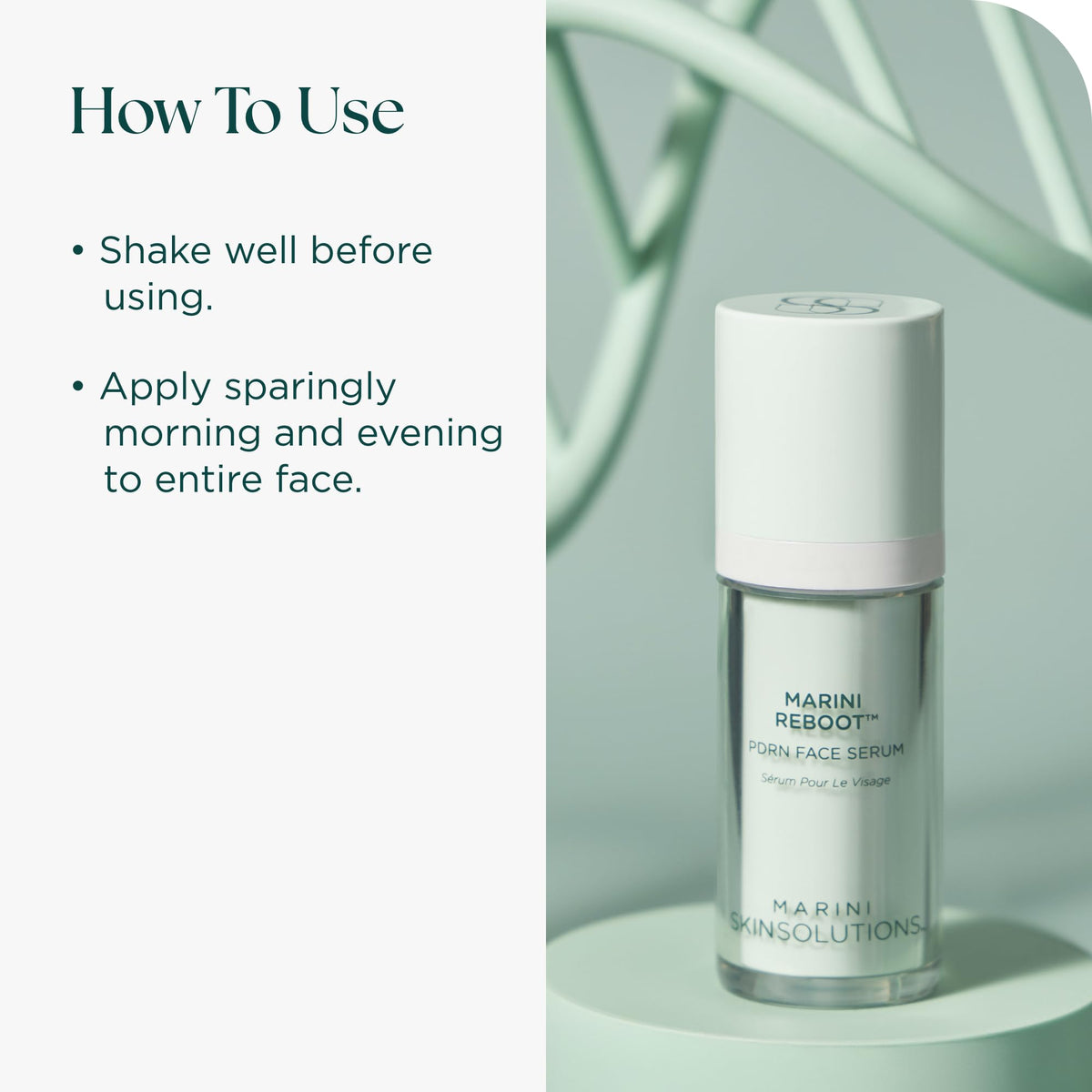Marini SkinSolutions Reboot on-hand application demonstrating quick absorption.