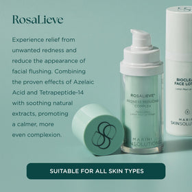RosaLieve being gently applied as part of a morning skincare routine.