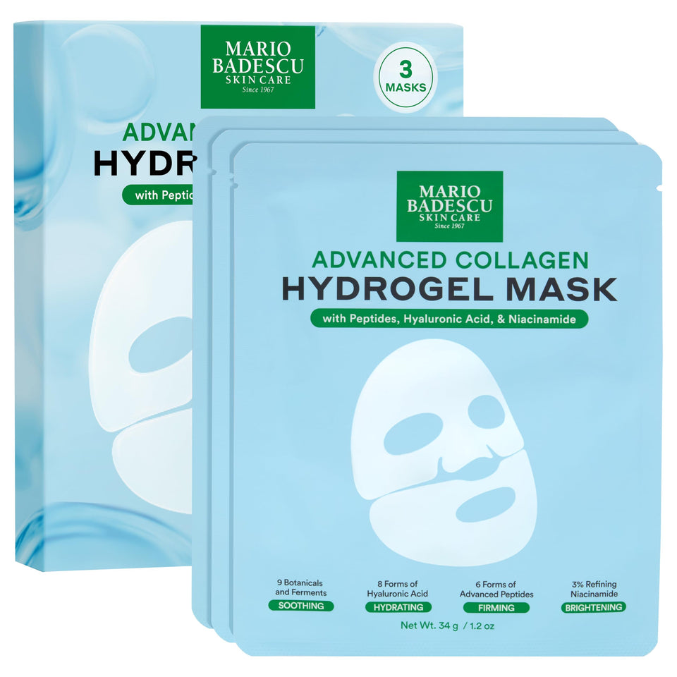 Mario Badescu Advanced Collagen Hydrogel Mask packaging for an at-home spa experience.