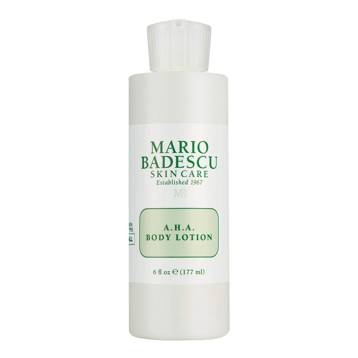 Mario Badescu AHA Body Lotion bottle pour for silky, hydrated skin