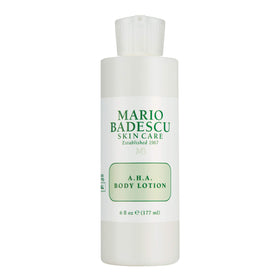 Mario Badescu AHA Body Lotion bottle pour for silky, hydrated skin