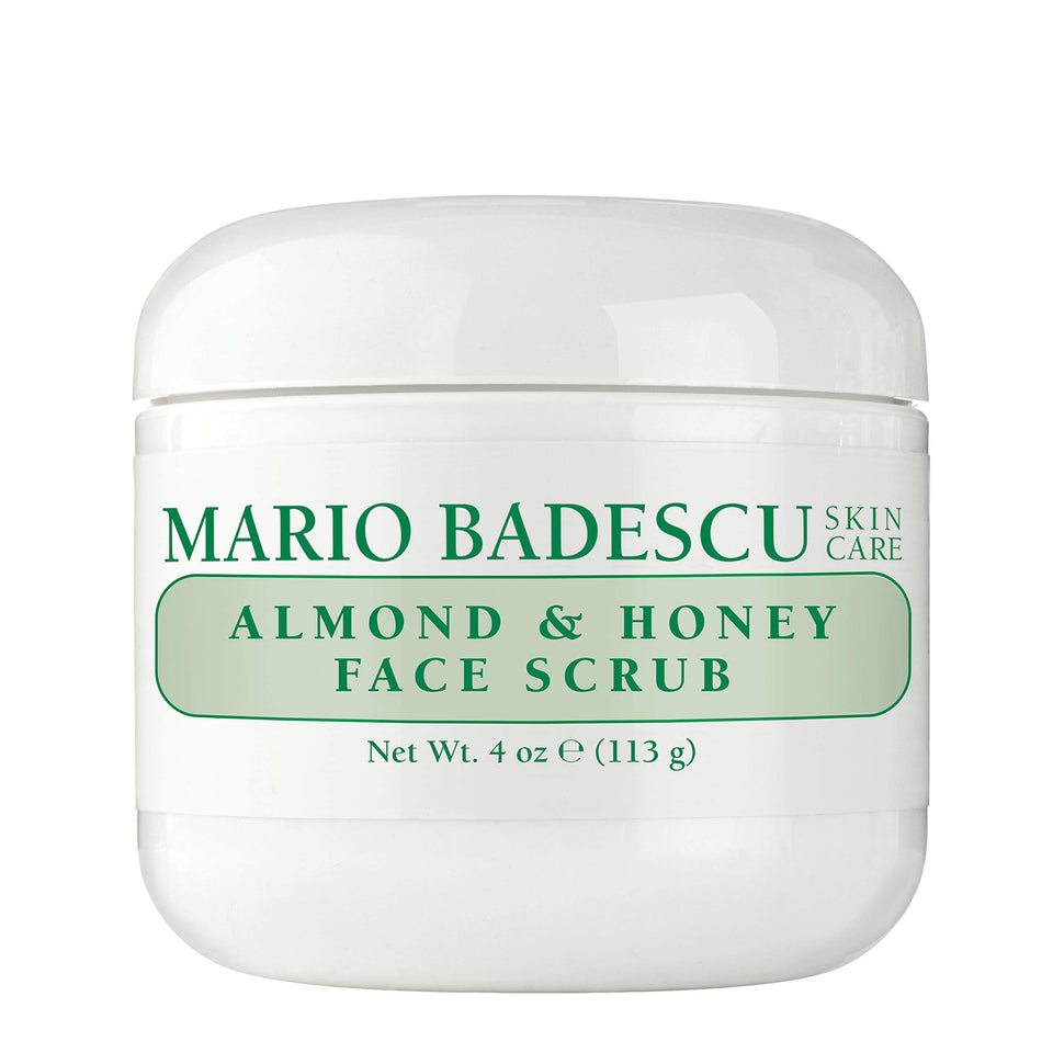 Mario Badescu Almond & Honey Face Scrub bottle illustrating hydrating exfoliation benefits