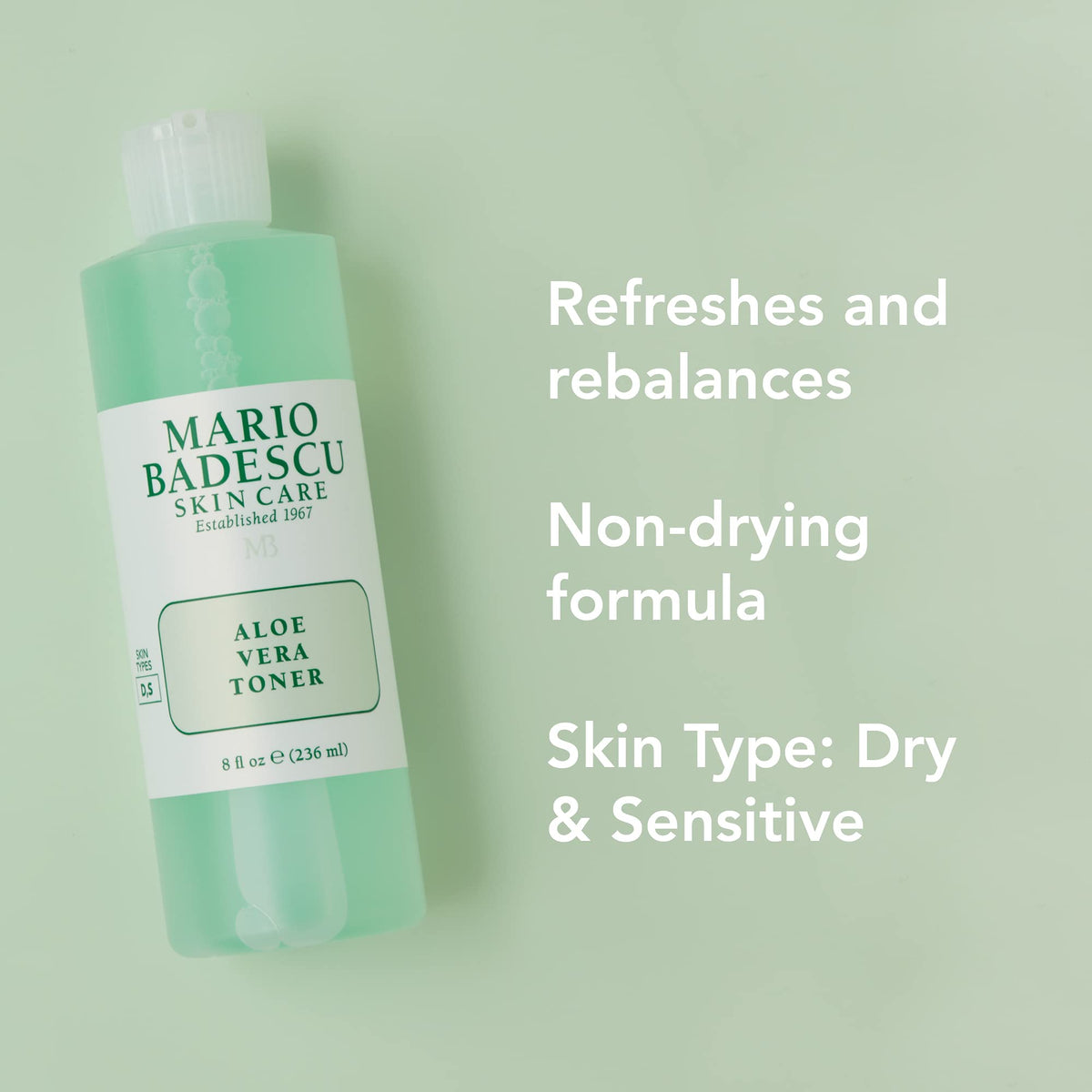 Mario Badescu Aloe Vera Toner applied with cotton pad for gentle cleansing