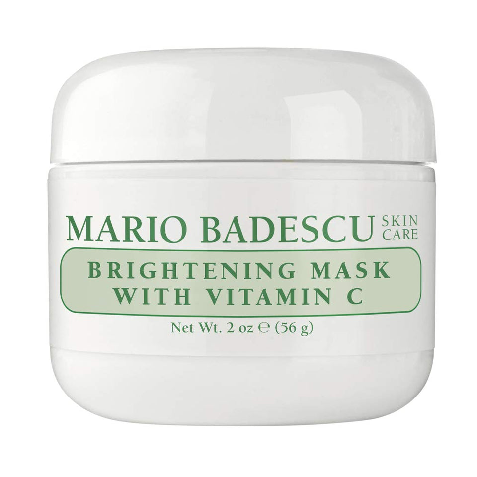 Mario Badescu Brightening Mask in jar promotes radiant, even-toned skin.