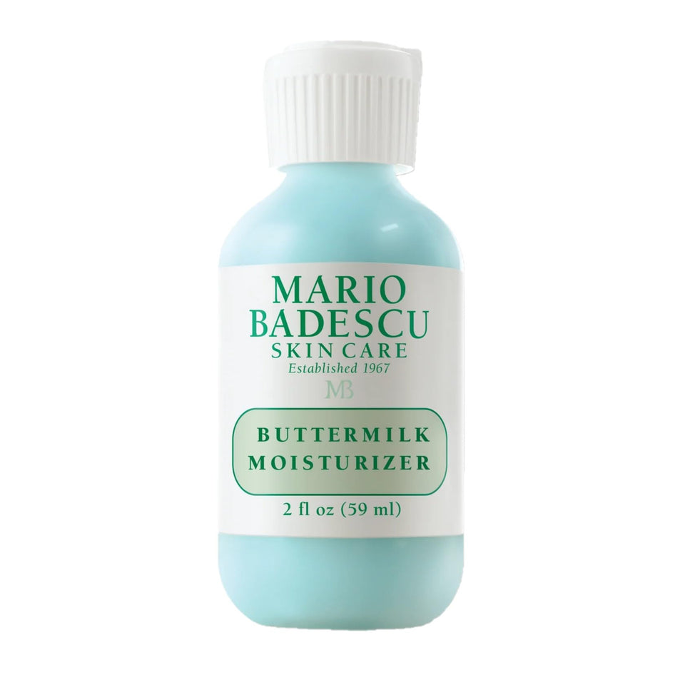 Mario Badescu Buttermilk Moisturizer bottle, lightweight hydration for dry and combination skin.