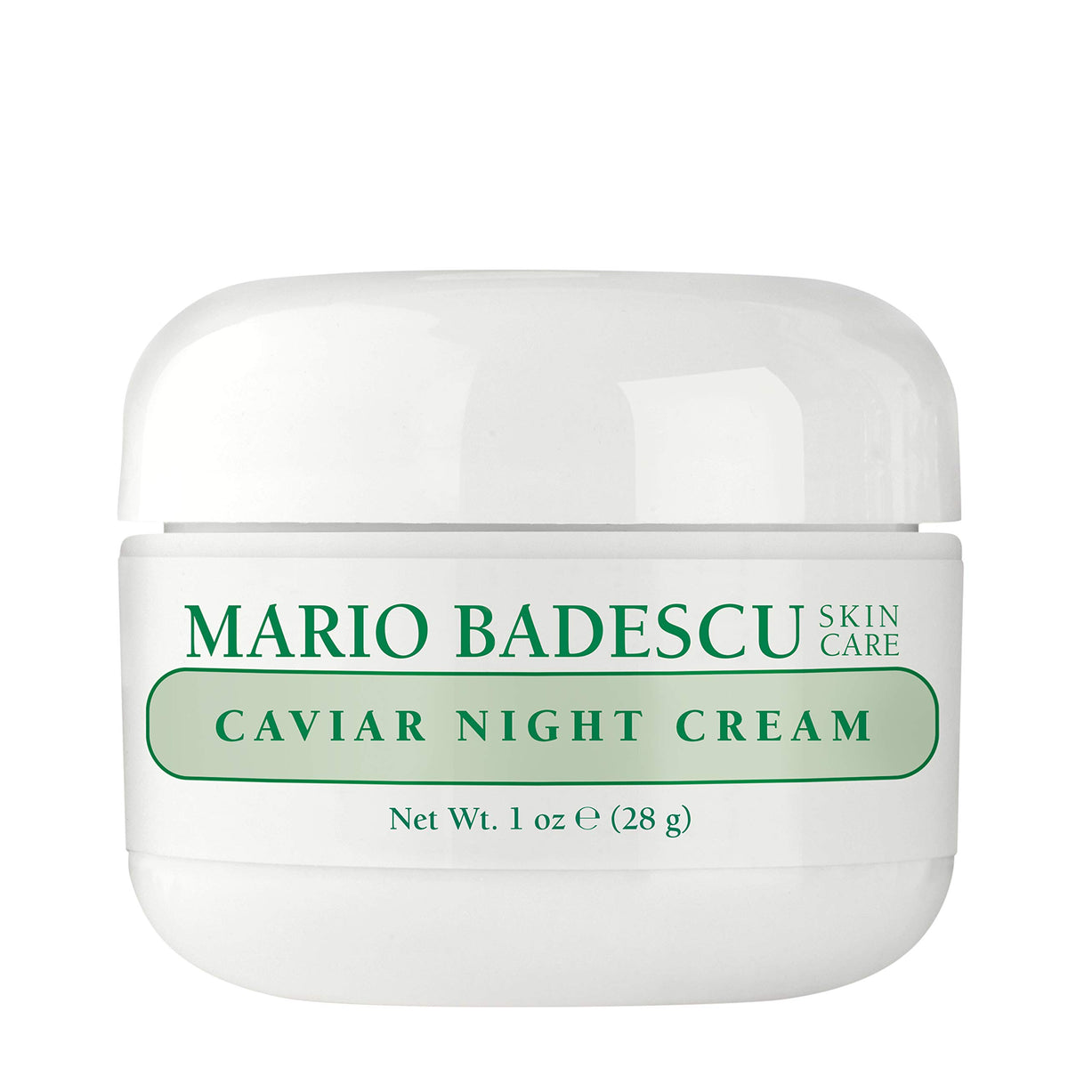 Mario Badescu Caviar Night Cream jar showing rich, velvety overnight hydration for dry skin.