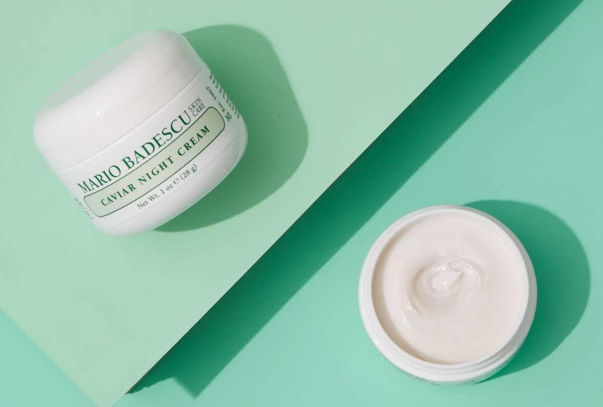 Mario Badescu Caviar Night Cream applied to neck and décolletage for smooth, hydrated results.