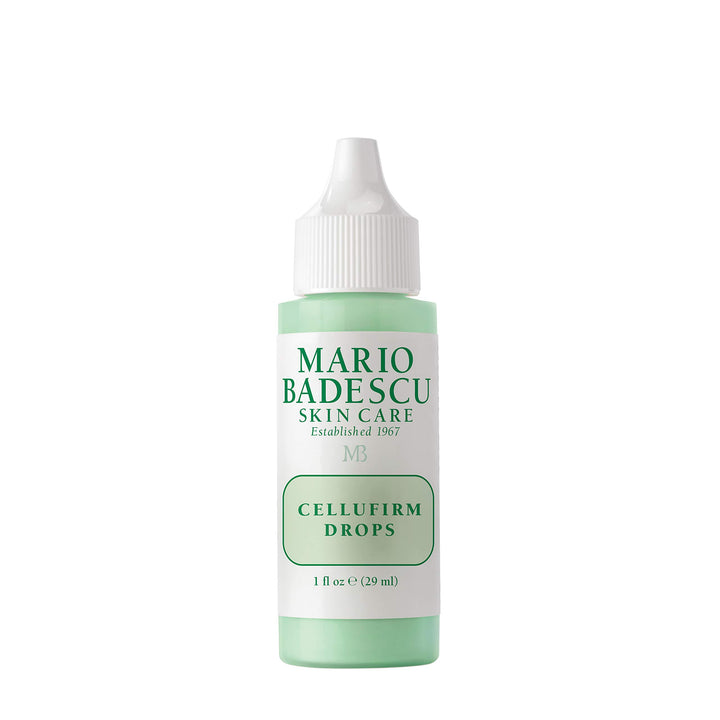 Mario Badescu Cellufirm Drops bottle pour delivering lightweight hydration for smoother skin.
