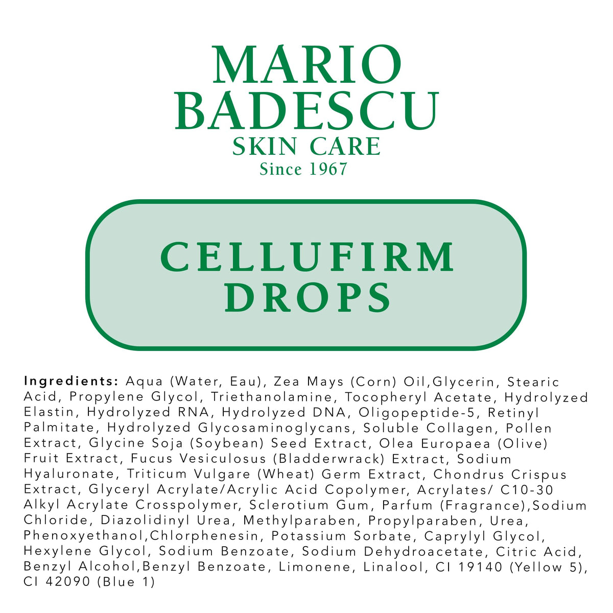 Mario Badescu Cellufirm Drops packaging bottle shown in product shot.