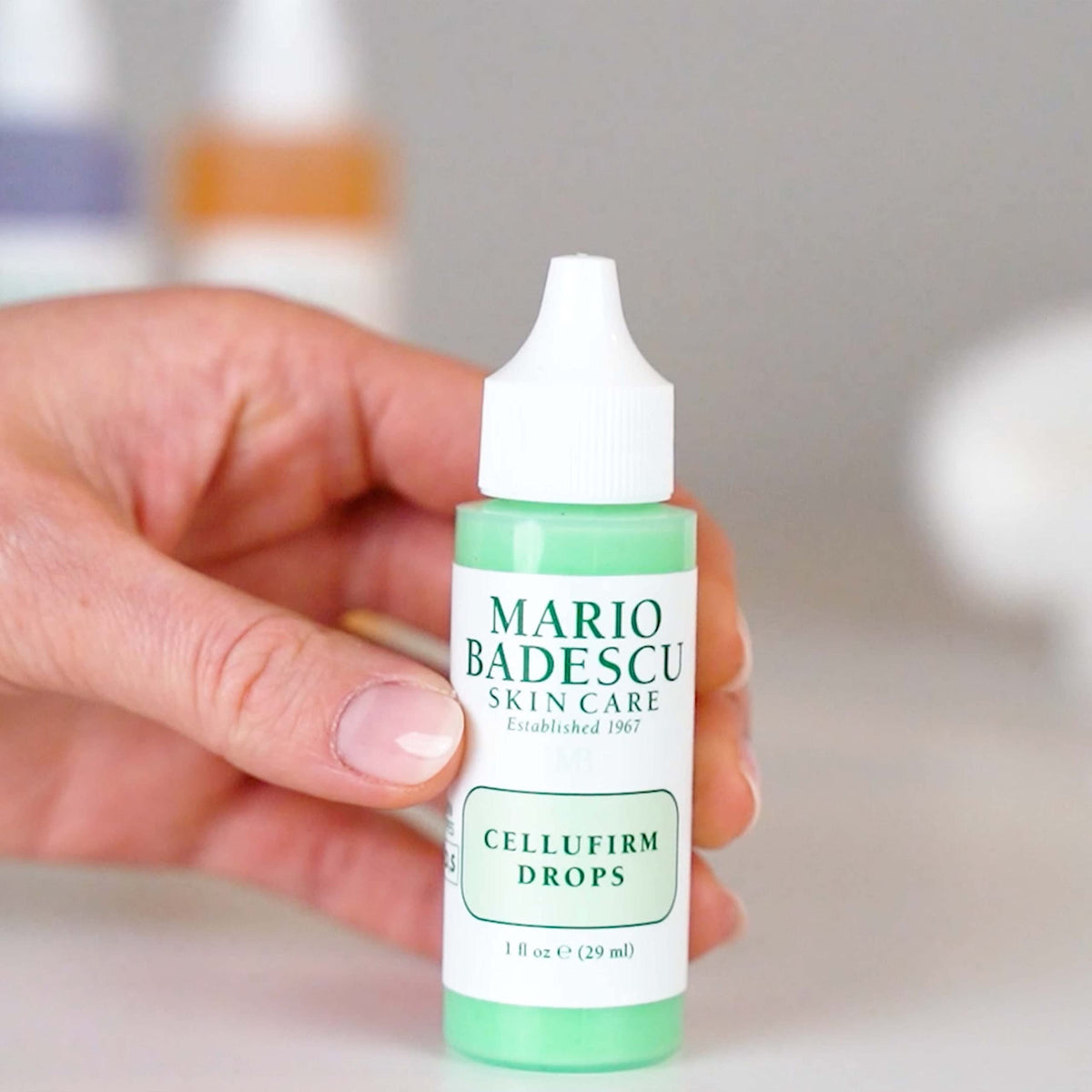 Mario Badescu Cellufirm Drops ingredient visual hints at nourishing DNA and RNA support.