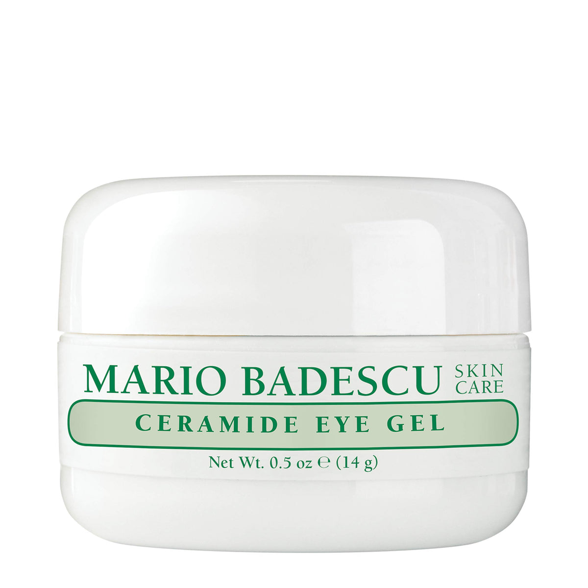 Mario Badescu Ceramide Eye Gel jar close-up shows soothing, hydrating formula.