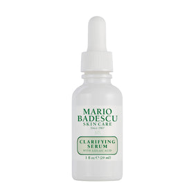 Mario Badescu Clarifying Serum bottle demonstrates azelaic acid treatment for clearer skin.