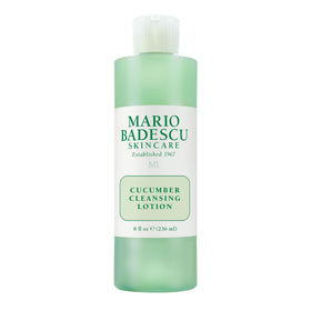 Mario Badescu cucumber cleansing lotion bottle for refreshed, balanced skin
