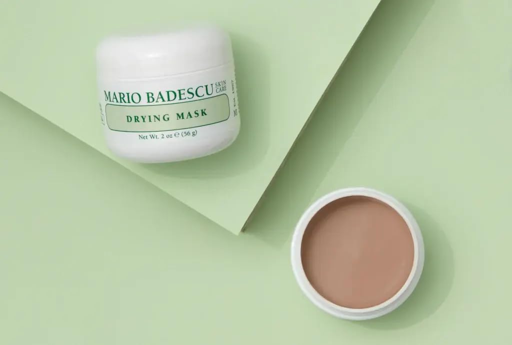 Packaging of Mario Badescu Drying Mask shows USA-made formula for all skin types
