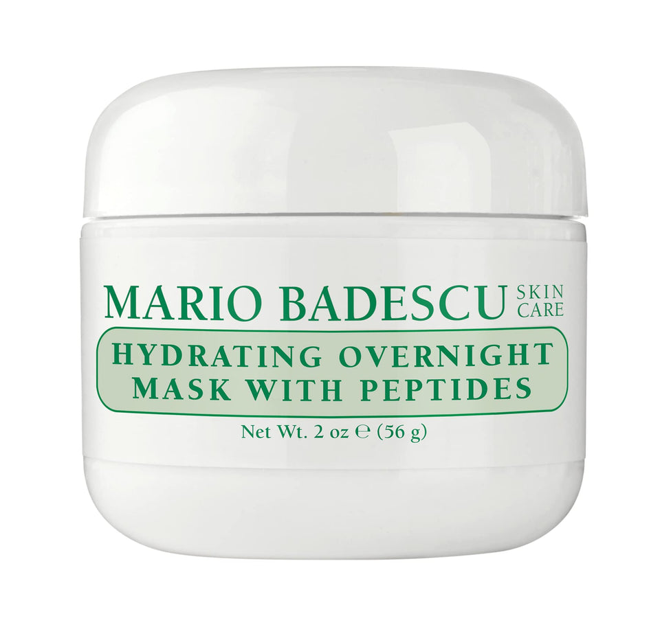 Mario Badescu Hydrating Overnight Mask bottle with peptide hydration for night use.