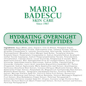 Mario Badescu Hydrating Overnight Mask nourishing oils close-up.