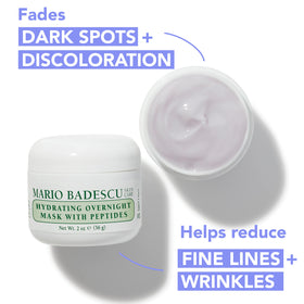 Mario Badescu Hydrating Overnight Mask opened jar showing silky overnight nourishment.