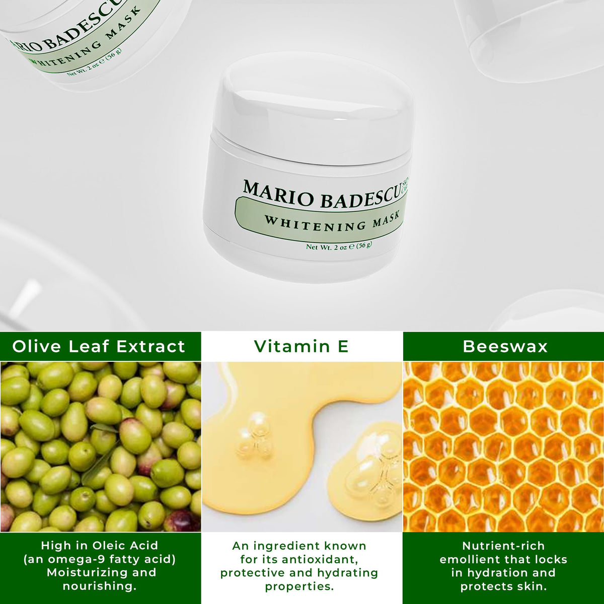 Mario Badescu Kojic Acid Whitening Mask packaging on vanity conveys premium skincare routine
