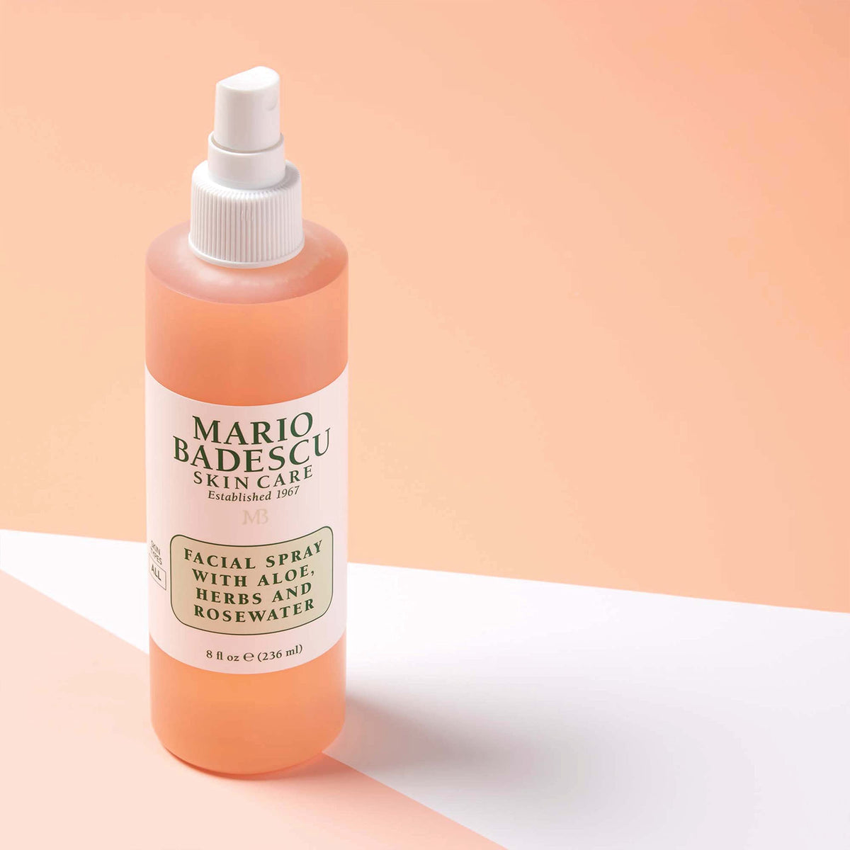 Setting makeup with Mario Badescu rosewater mist for a dewy finish