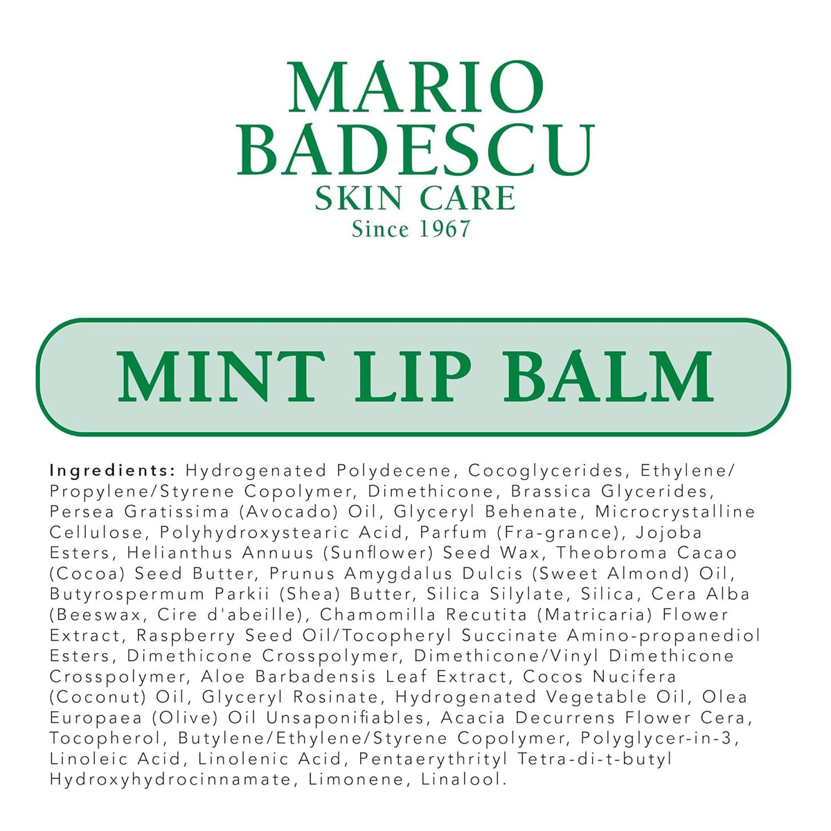 Purse-friendly Mario Badescu Mint Lip Balm on the go for quick relief