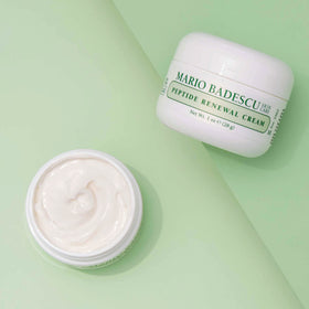 Hydration boost from sodium hyaluronate in Mario Badescu Peptide Renewal Cream