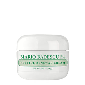 Mario Badescu Peptide Renewal Cream jar closeup for daily hydration and glow