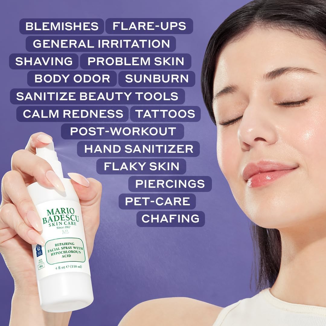 After-workout spray from Mario Badescu HOCl refreshes tired skin