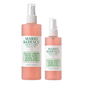 Mario Badescu rosewater facial spray bottle for instant hydration