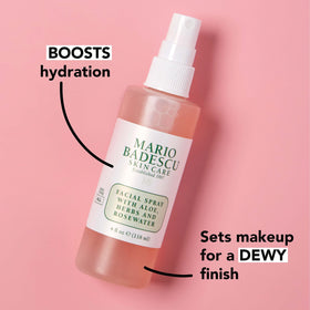 Mario Badescu bottle label highlights aloe and gardenia extracts