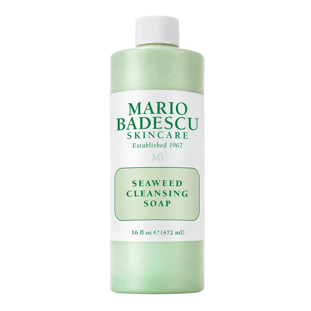 Mario Badescu Seaweed Cleansing Soap bottle for gentle daily cleansing and makeup removal.