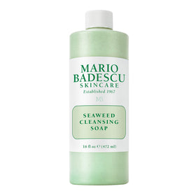 Mario Badescu Seaweed Cleansing Soap bottle for gentle daily cleansing and makeup removal.
