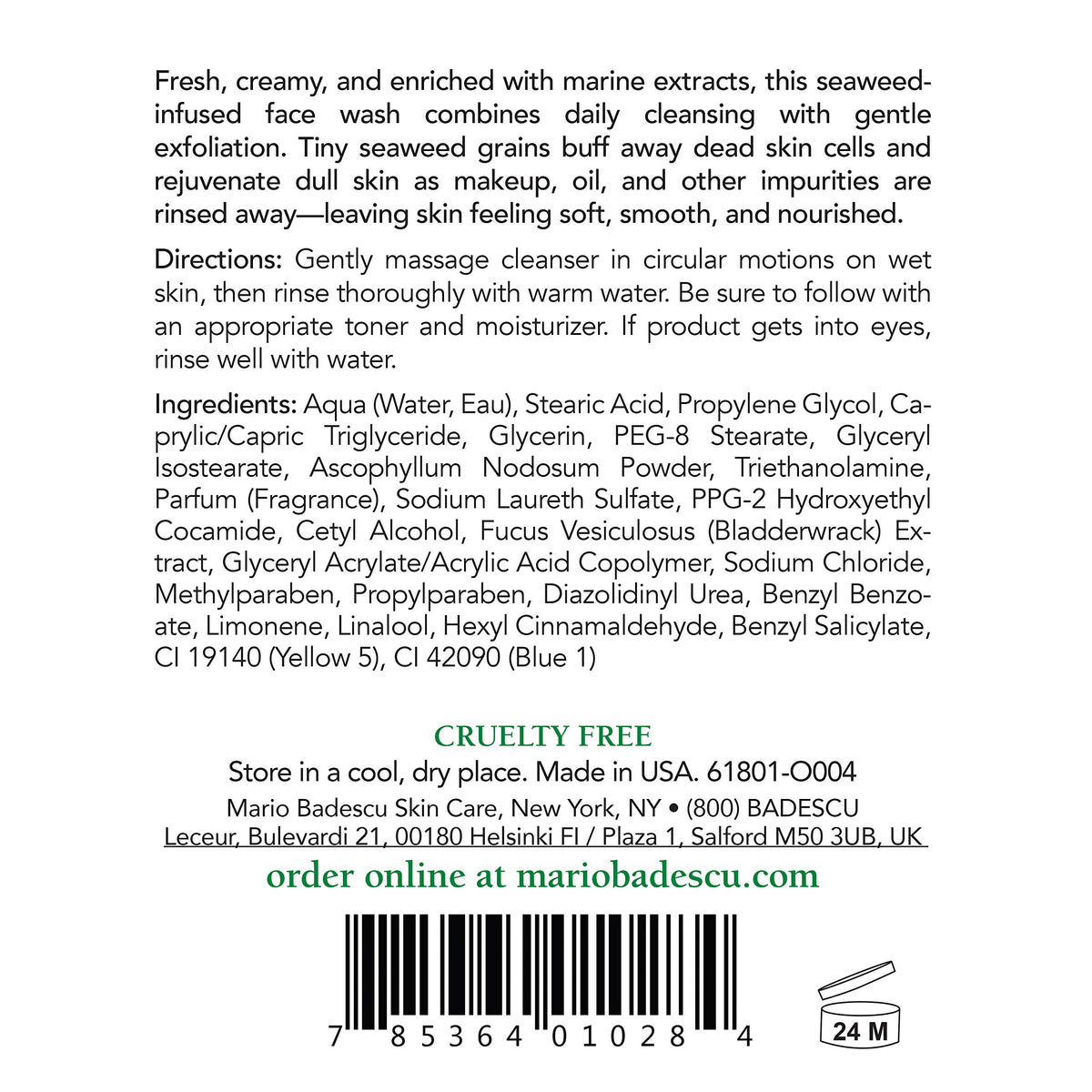 Close-up of Mario Badescu Seaweed Cleansing Soap creamy texture.