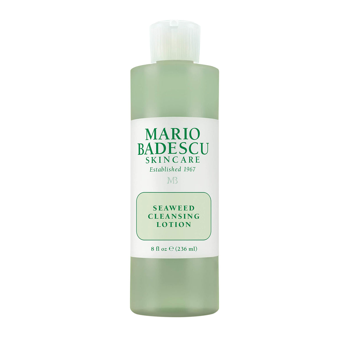 Mario Badescu Seaweed Cleasing Lotion bottle front view for gentle cleansing on dry skin