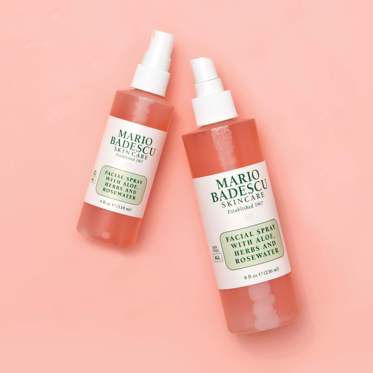 Spray nozzle on Mario Badescu bottle ready for use