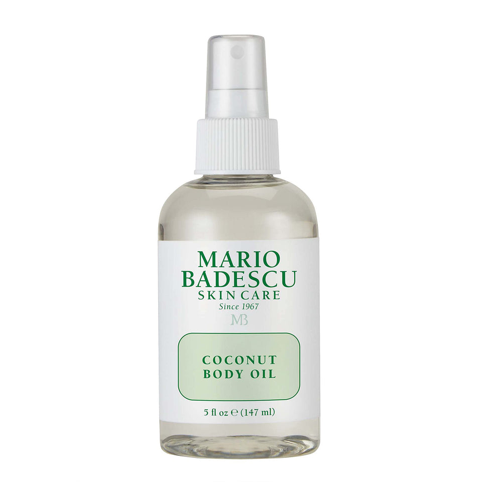 Mario Badescu Coconut Body Oil bottle pour for deep hydration