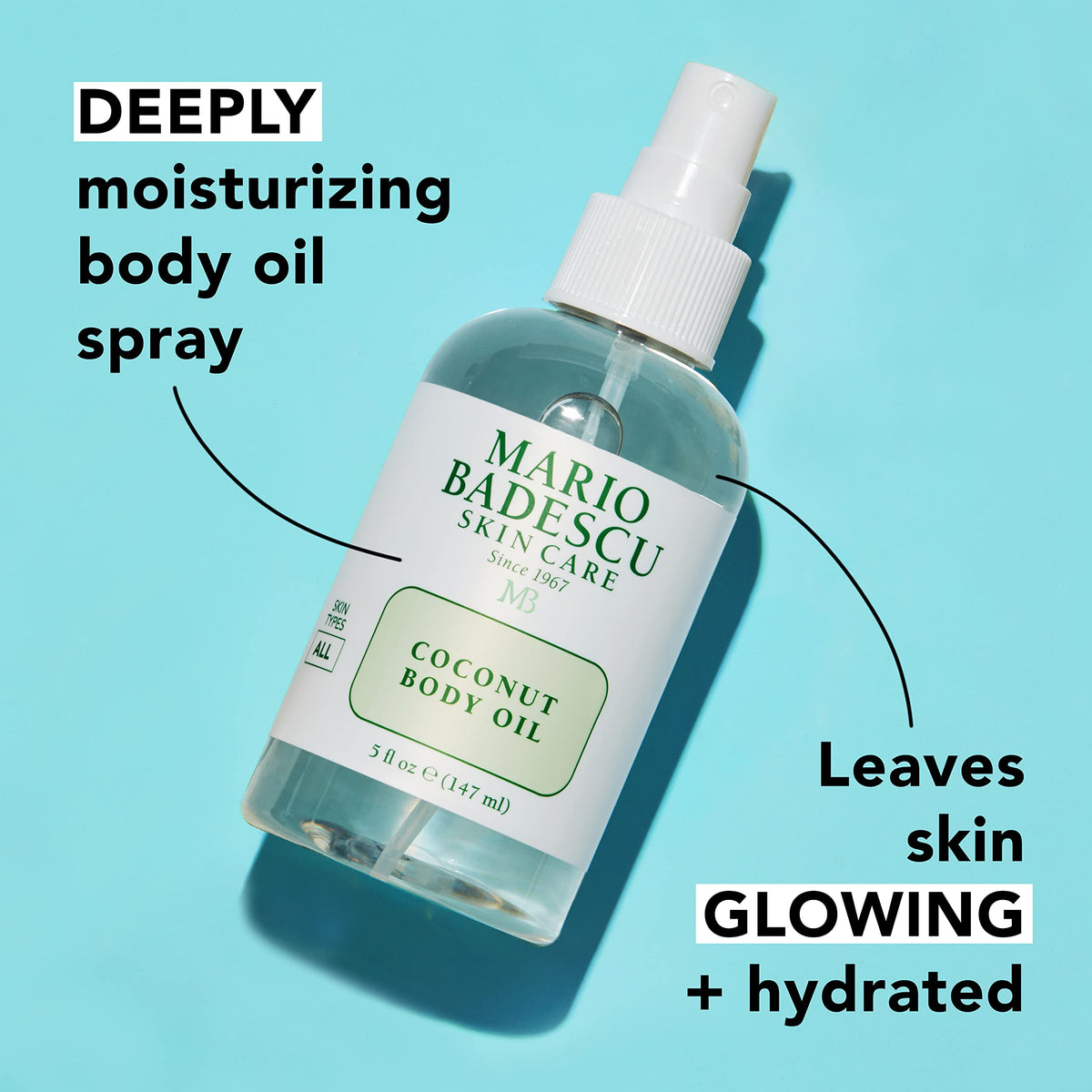 Mario Badescu Coconut Body Oil close-up texture showing lightweight absorption