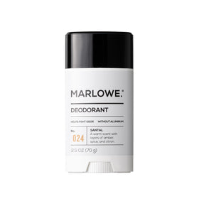 MARLOWE aluminum-free deodorant stick packaging for daily use with vegan formula.