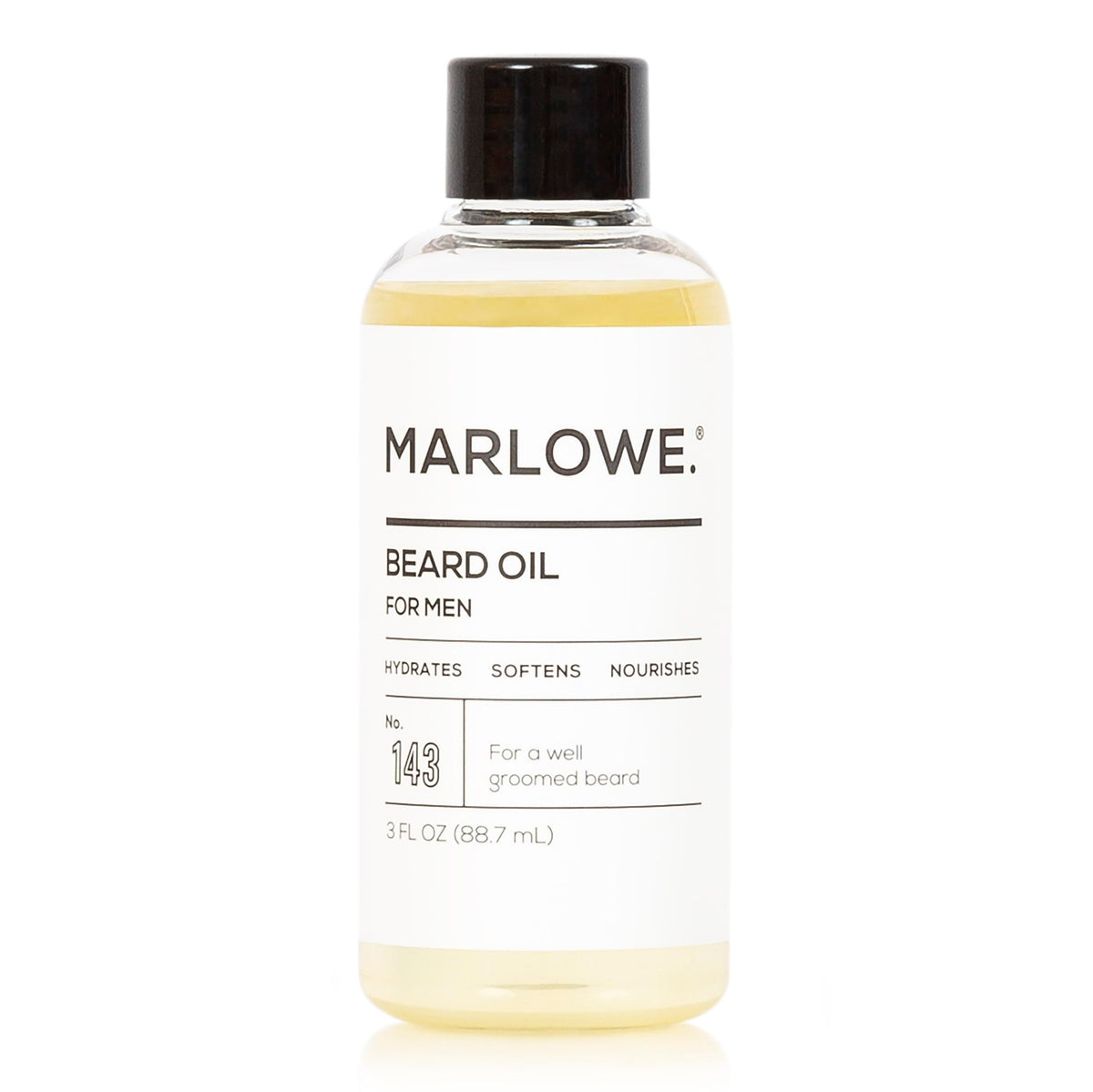 MARLOWE beard oil 3 oz bottle for quick hydration and a softer beard.