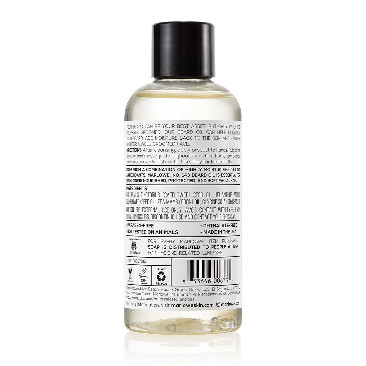 Oils from sunflower, safflower and soybean for natural conditioning.