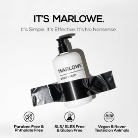 MARLOWE. Men’s Body Wash foamy lather for a thorough cleanse.