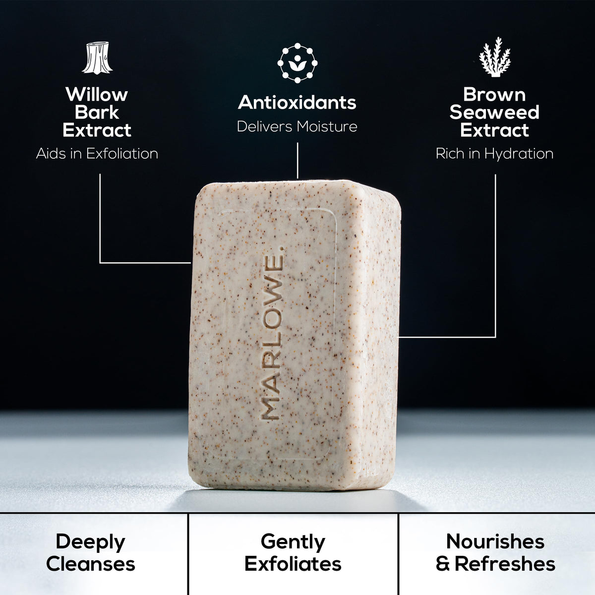 Marlowe No. 102 triple-milled bar for lasting use and rich lather.