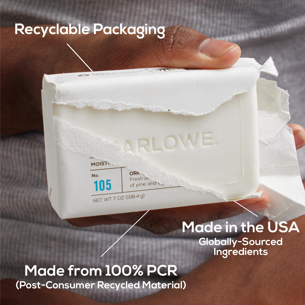 Marlowe No. 105 bar includes brown seaweed for deeper hydration.