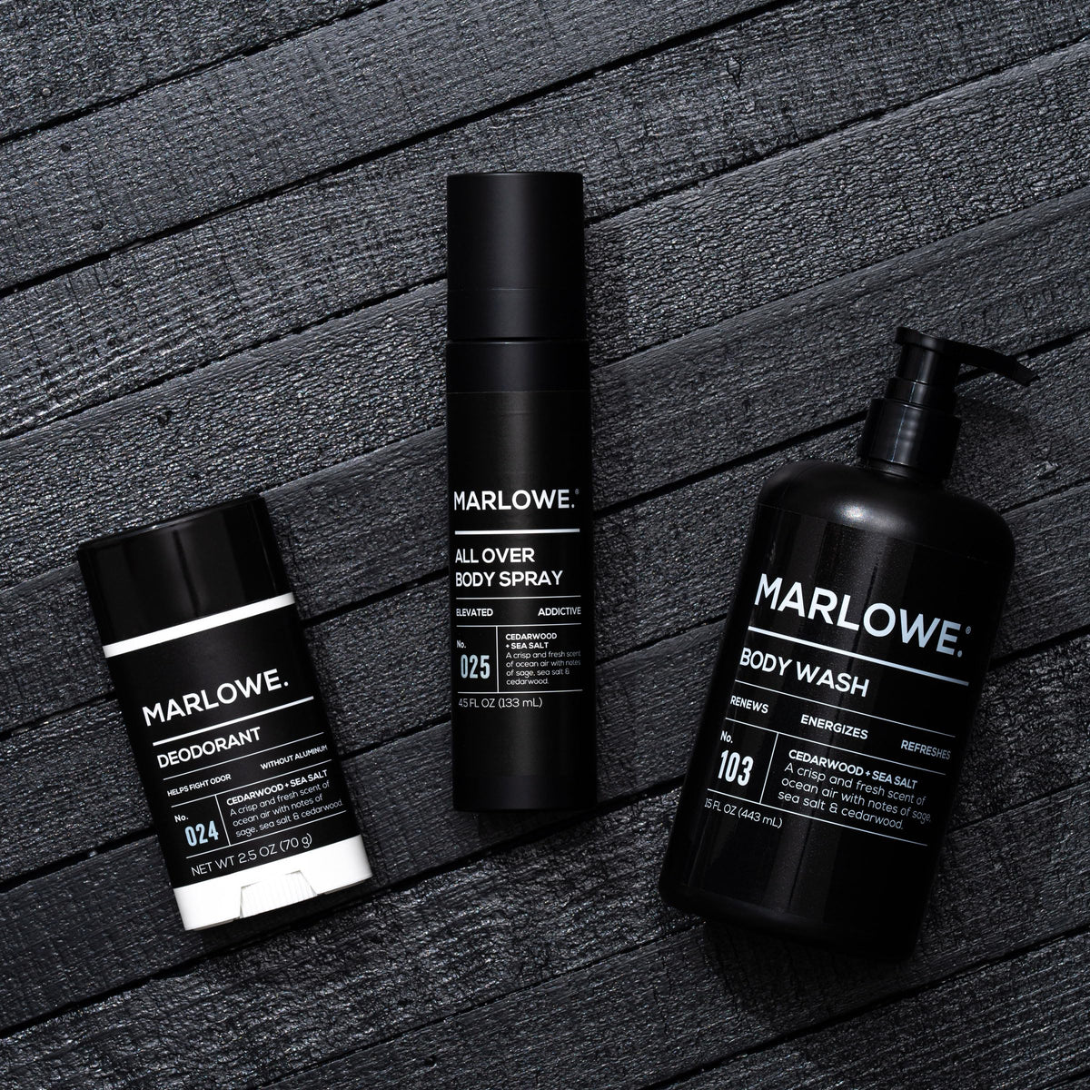 MARLOWE travel-kit-ready deodorant for gym bag or suitcase.