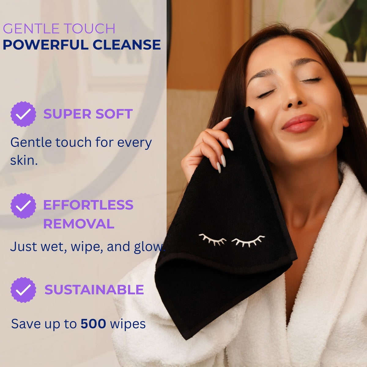 Marmaris Co. bamboo-cotton blend close-up shows plush absorbency for skincare