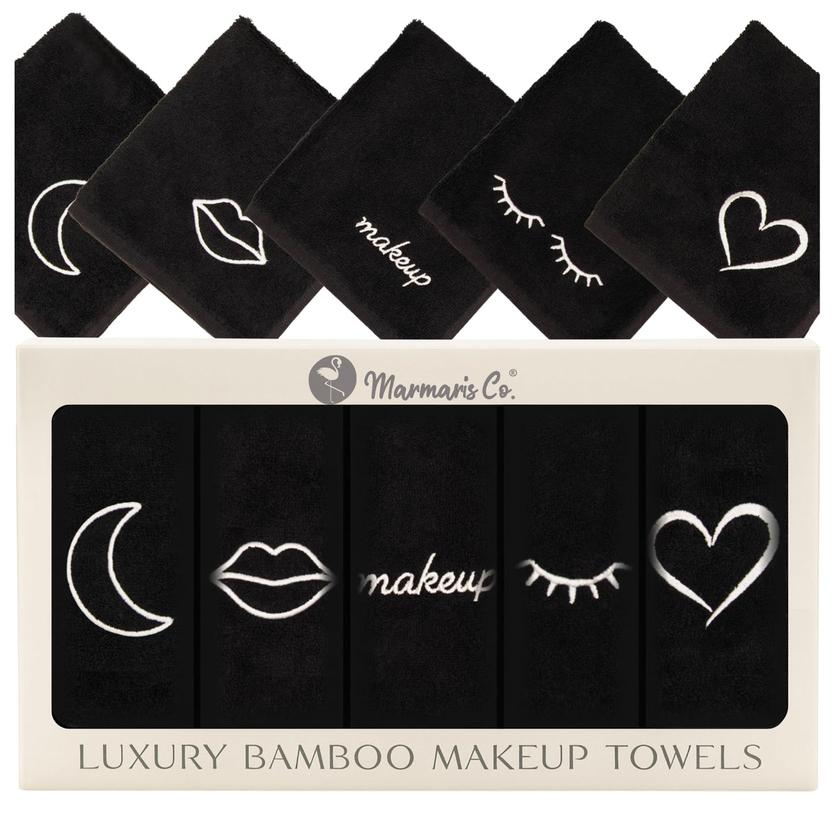 Marmaris Co. luxury black makeup washcloths: soft texture for gentle makeup removal