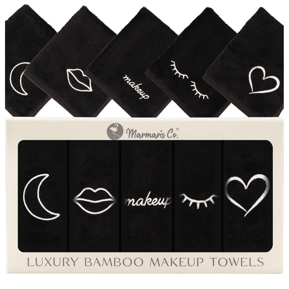 Marmaris Co. luxury black makeup washcloths: soft texture for gentle makeup removal
