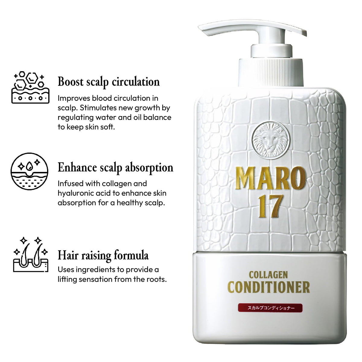 MARO17 collagen conditioner with hyaluronic acid drops for scalp hydration